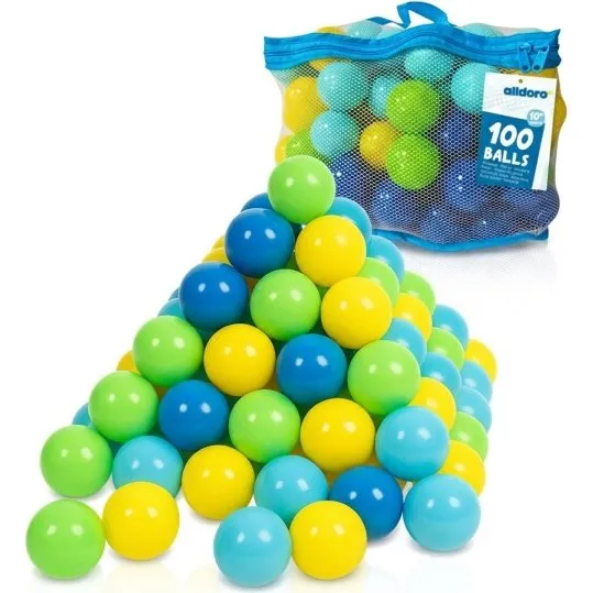 alldoro 100 Bllebad-Blle 6 cm, bunt mit Tasche