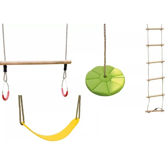 KARIBU Schaukel-Set bunt (Gelb/Grn) Holz/Metall/Kunststoff
