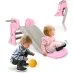 Mobiclinic Kinderrutsche Dino, faltbar, rosa, mit Korb und Ball, max. 35 kg