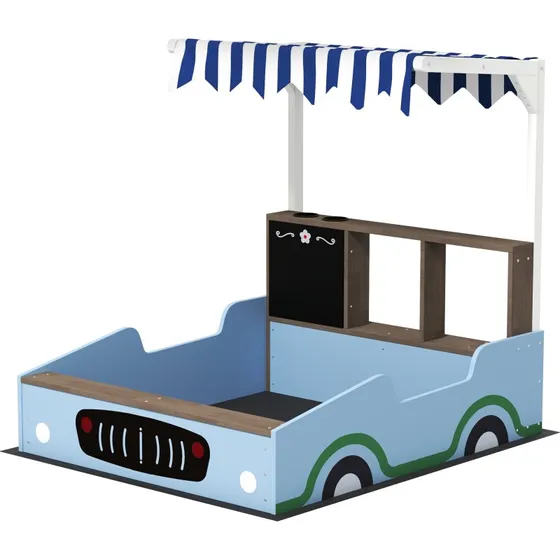 AIYAPLAY Sandkasten mit Vordach, Blau, 104x108x90 cm