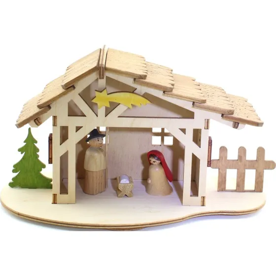 Hobaku® Bastelset Krippenstall 18 x 10 x 9 cm