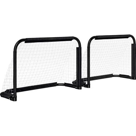 HOMCOM 2er Set Klappbarer Fuballtore 90x36x60 cm Schwarz