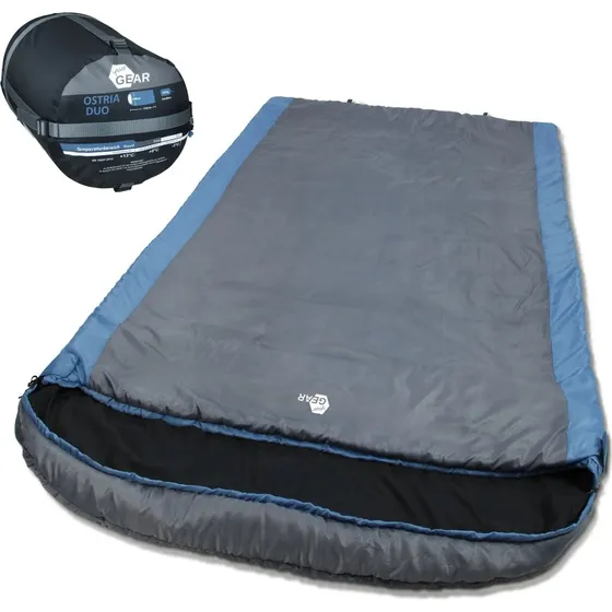 yourGEAR Ostria Duo Schlafsack 2 Mann -3°C Blau Grau