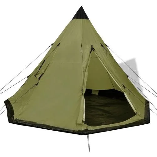 vidaXL 4-Personen-Zelt Grün im Tipi-Look