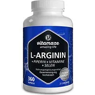 Vitamaze L-Arginin Plus 750 mg + Piperin + Vitamine