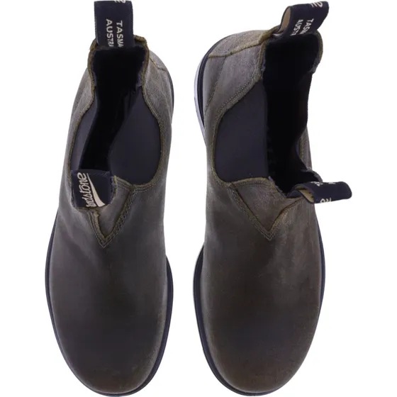 Blundstone 1615 Dark Olive Waxed Suede Chelsea Boots