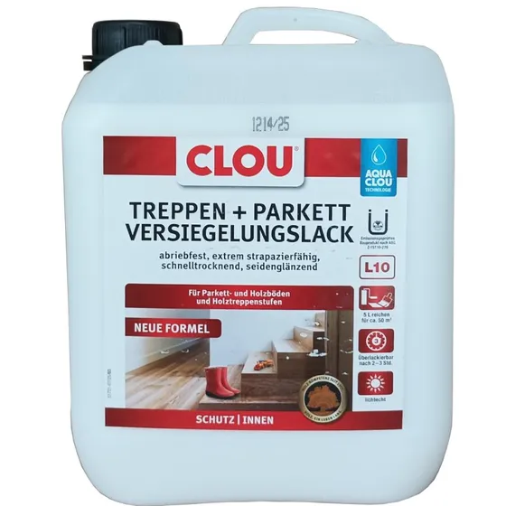 Clou Aqua Clou Treppen- & Parkettlack L10 5 L seidenglänzend