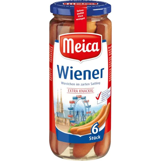 Meica 6 Wiener Würstchen zarte Konsistenz 250g
