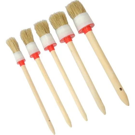 Ringpinsel 5er Set, Größe 2–10, Kunststoffborsten, Holzgriff