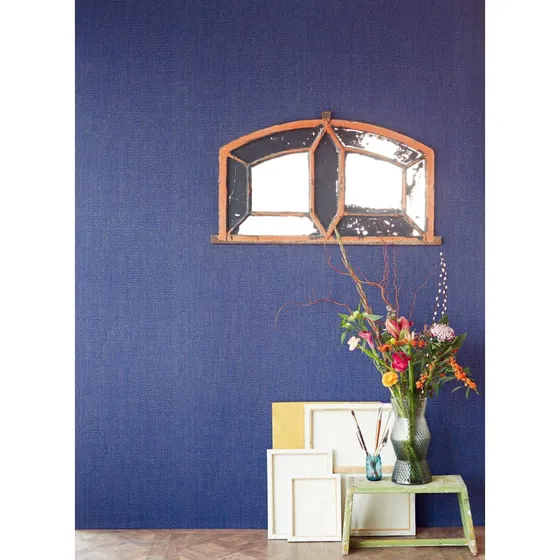 Eijffinger Museum 307356 Strukturtapete, blau, glänzend