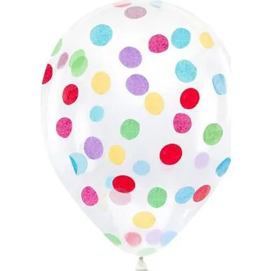 Konfetti-Ballons 30 cm bunt 6 Stück