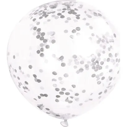 Silber Konfetti-Latexballons 30cm 6Stk