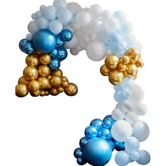 Ginger Ray BA-323 Ballonbogen blau & chrom gold