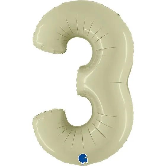 Satin Olive Zahlenballon 40" (102 cm) – Made in Italy
