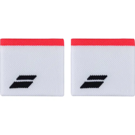 Babolat Logo Schweißband Weiß/Strike Red (2er Pack)