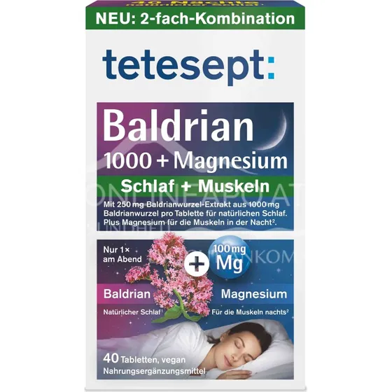 tetesept Baldrian 1000 + Magnesium 40 Tabletten