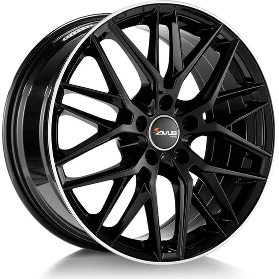 AVUS RACING AF19 Felge 7.5Jx17 5x112 ET42 Schwarz Poliertes Felgenbett