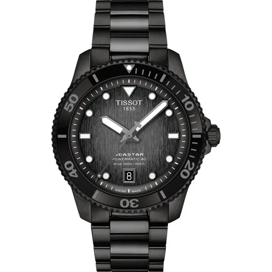 Tissot Seastar 1000 Powermatic 80 40mm Schwarz PVD