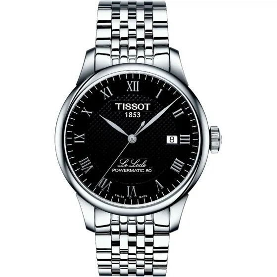 Tissot Le Locle Powermatic 80 20. Jubilum 39mm Silber/Schwarz
