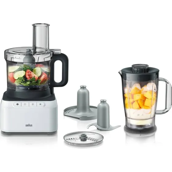 Braun PureEase FP 3131 WH, Kchenmaschine 800 W, Wei