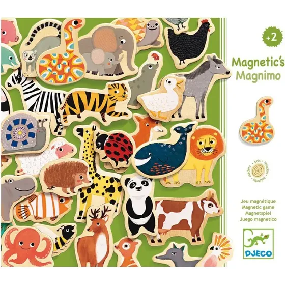 Djeco Magnimo Holz-Tier-Magnete, 36 Stck