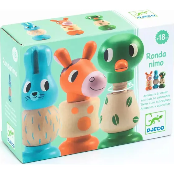 DJECO Rondanimo – Tiere zum Schrauben aus Holz