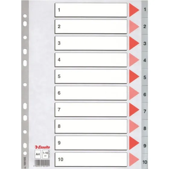 Esselte Register PP A4 1-10 grau