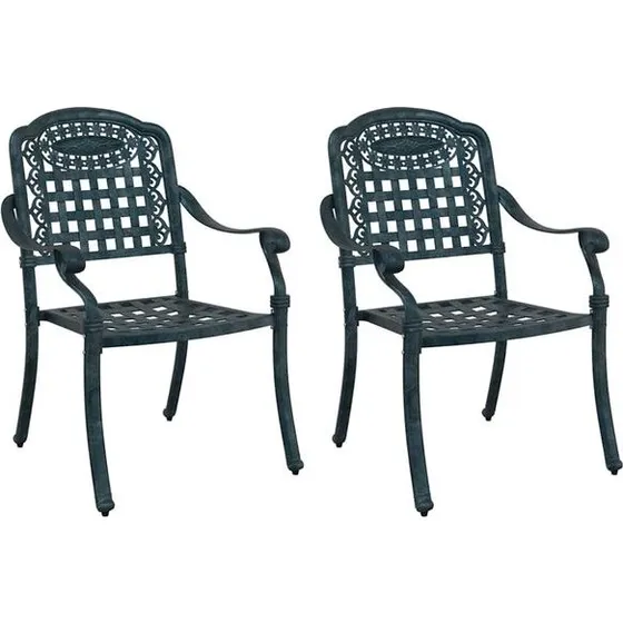vidaXL Gartenstuhl 2er Set Grn 55 x 56,5 x 91 cm Aluminium