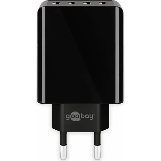 GOOBAY 4-fach USB-Ladegert schwarz, 30 W, 4x USB-A