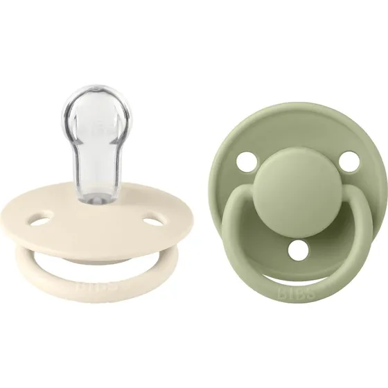 BIBS De Lux Schnuller 2er-Pack Silikon, Ivory & Sage, 0-36 Monate