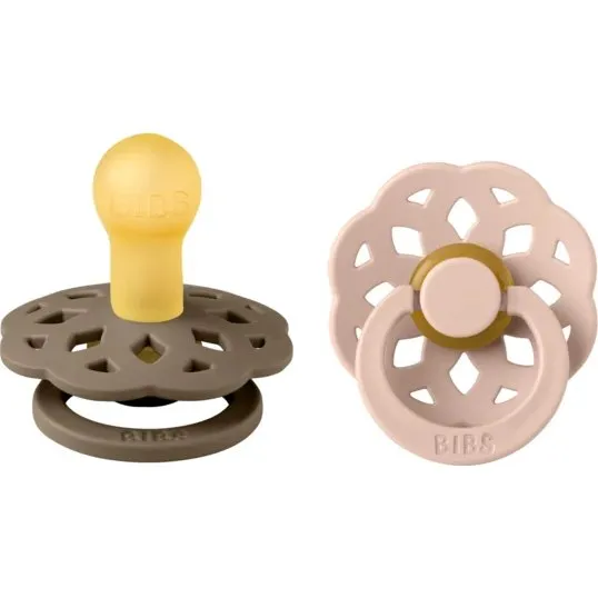 BIBS Boheme Schnuller-Set Latex 2er-Pack, Dark Oak – Blush, 0-6M