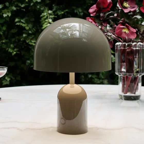 Tom Dixon Bell Portable Akku-Tischlampe Taupe 28 cm IP44