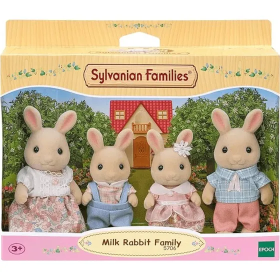 Sylvanian Families Milchhasen-Figurenset, 4er Set Familie