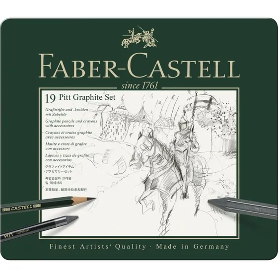 Faber-Castell Pitt Graphite Set medium, 19-teiliges Metalletui