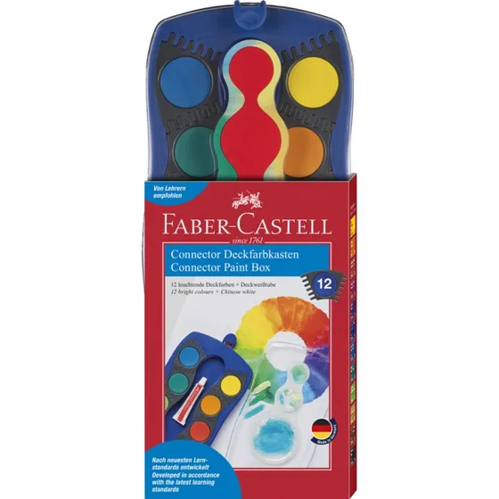 Faber-Castell Deckfarbkasten CONNECTOR, 12 Farben, blau