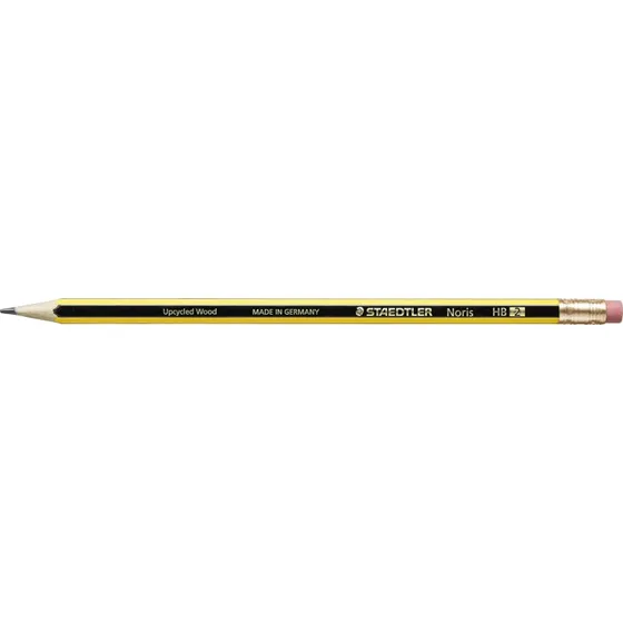 STAEDTLER Noris Bleistift 122 HB mit Radierer, Upcycled Wood