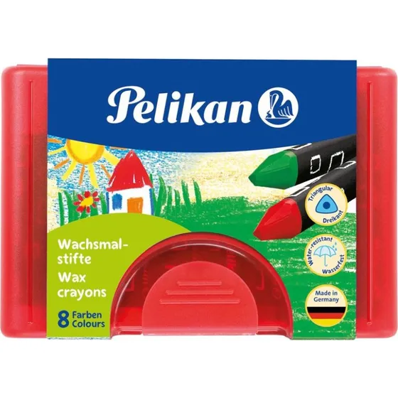 Pelikan Wachsmaler dick 665/8 D, dreieckig, wasserfest, 8er Set