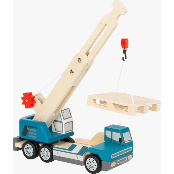 Small Foot Kranwagen mit Palette aus Holz, ab 2 Jahren