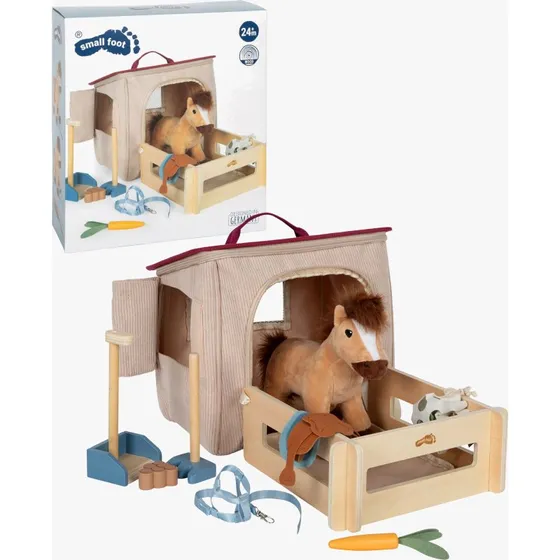Small Foot Spielset Pferd mit Stall und Zubehör in der Tasche