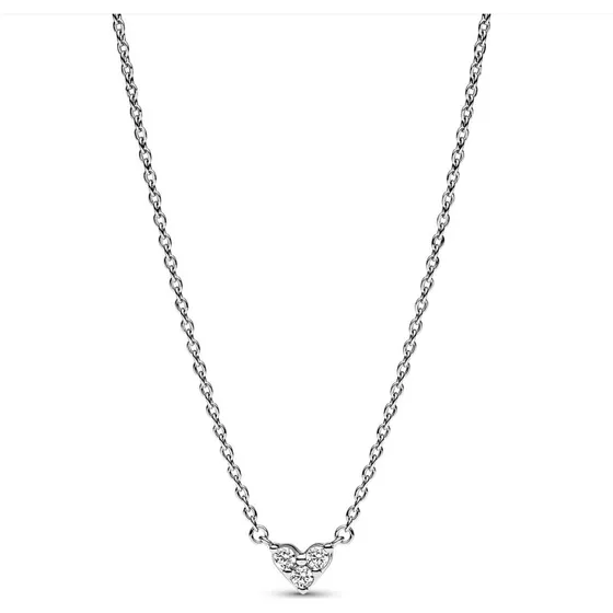 PANDORA Timeless Herzcollier mit 3 Zirkonia  925 Silber