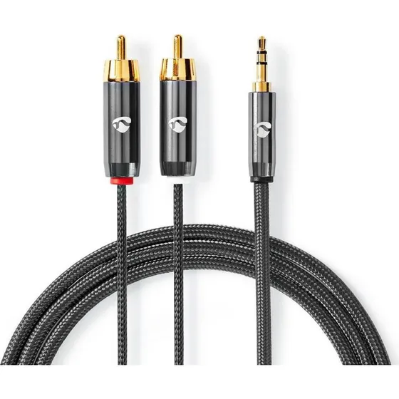 Nedis Profigold 3,5 mm auf 2x RCA Audiokabel 2 m grau