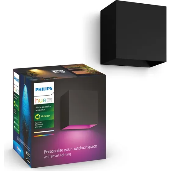 Philips Hue Resonate LED-Außenwandlampe, Schwarz, RGBW, IP44