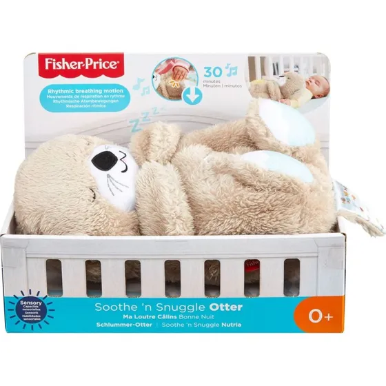 Fisher-Price Schlummer-Otter - Beruhigendes Kuscheltier mit Licht & Musik