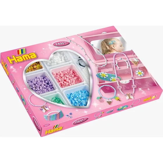 Hama Midi Bügelperlen Kreativbox Schmuck, 2400 Teile