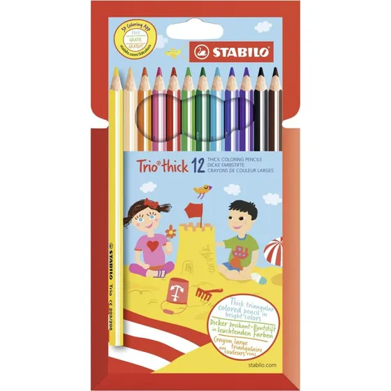 STABILO Trio Dick Buntstifte, 12er Set, Dreikant-Form