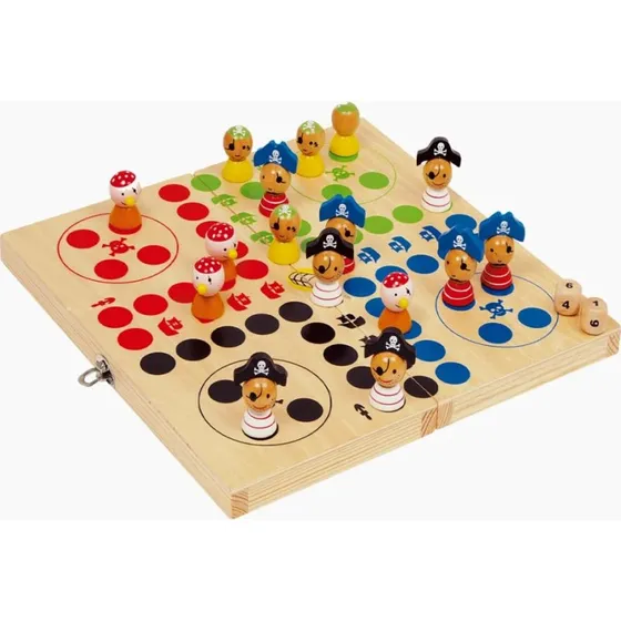 small foot Ludo Pirateninsel – Holzspiel für 2-4 Spieler