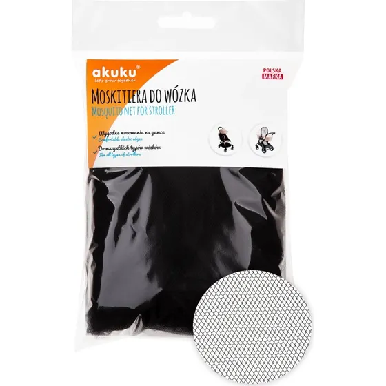 Ackuku Universal-Mückennetz für Kinderwagen, Schwarz