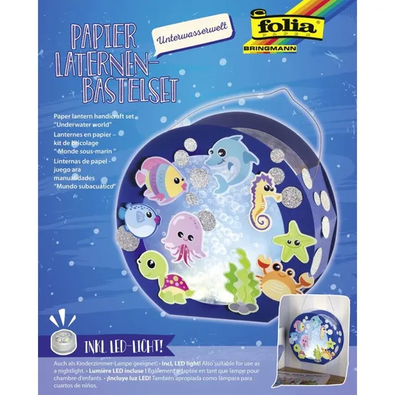 folia Laternen-Bastelset Unterwasserwelt, Blau