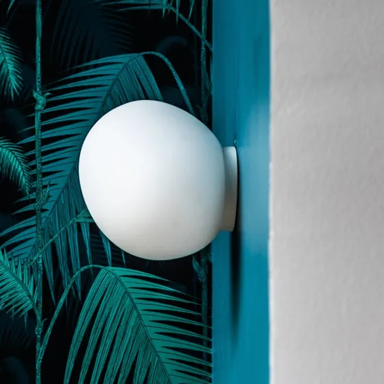 Foscarini Gregg Piccola Wand- und Deckenleuchte, Weiß, Glas