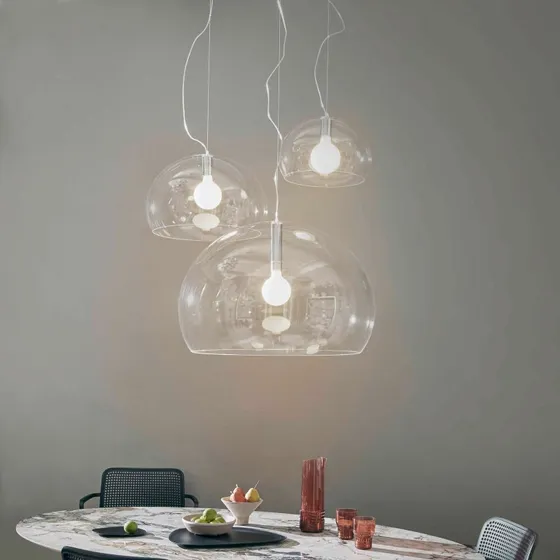 Kartell Small FL/Y LED-Hängeleuchte, transparent, Designer Ferruccio Laviani